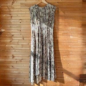 Frame Dress Snake Print Silk
Asymmetrical Animal Y2K Midi Beige Brown Large